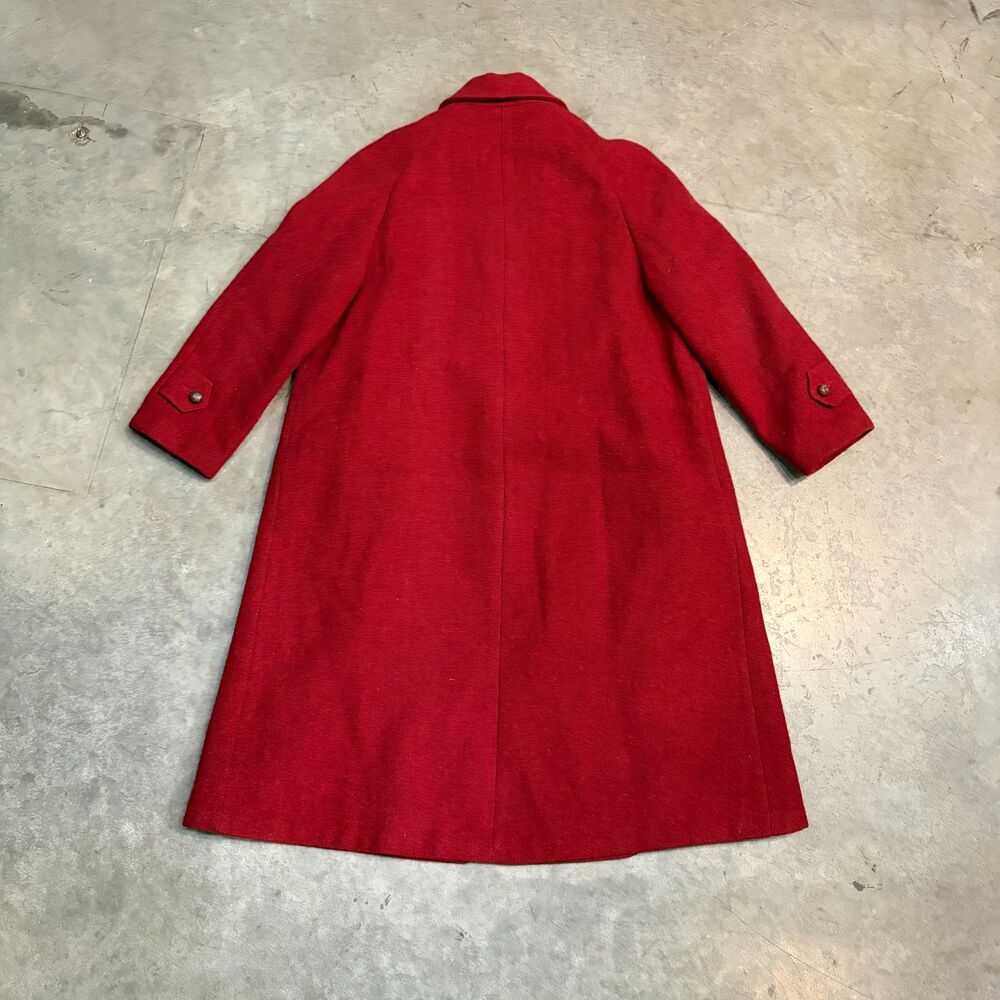 Vintage 1960’s Harris Tweed Overcoat 100% Virgin Scottish Wool Red Women's Sz XL - Picture 3 of 5
